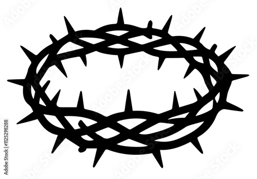 Crown of Thorns Crucifixion Jesus Vector Stylised Art Design Isolated Cut Out