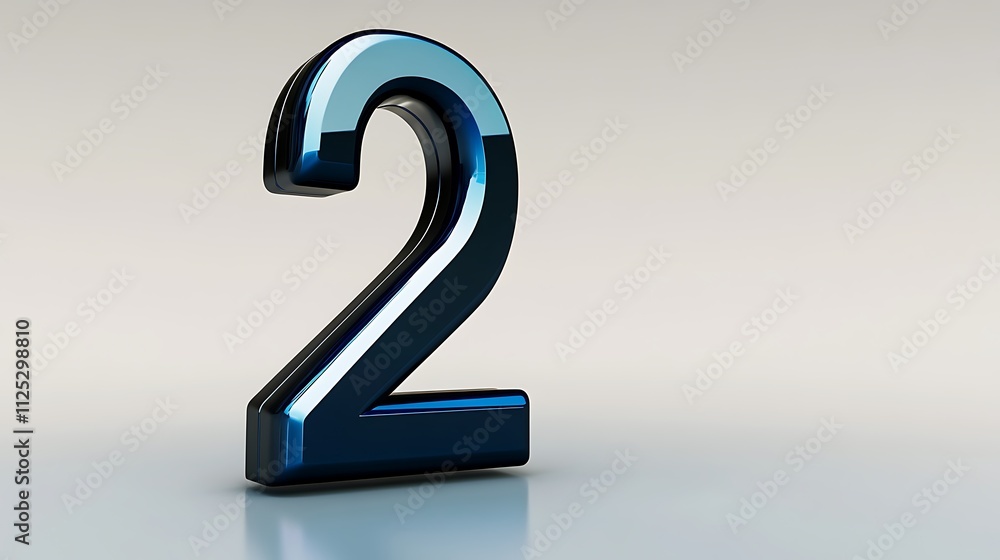 A sleek and modern 3D number A sleek and modern 3D number