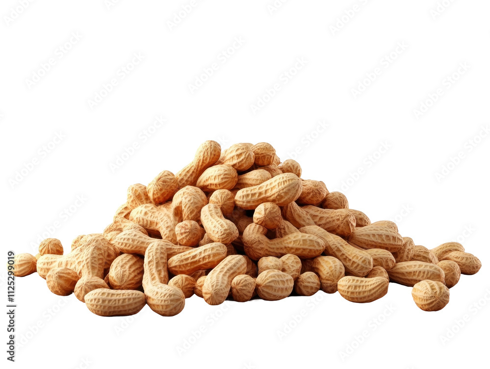 Fototapeta premium Fresh Raw Peanuts Piled in a Rustic Display