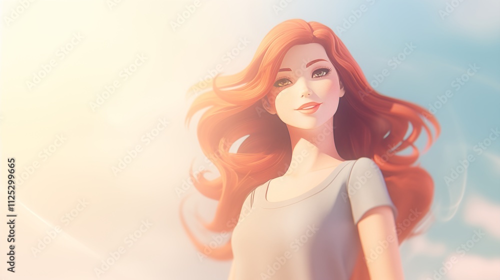 Animated characters with soft colors and gradient,generative ai illustration Animated characters with soft colors and gradient,generative ai illustration