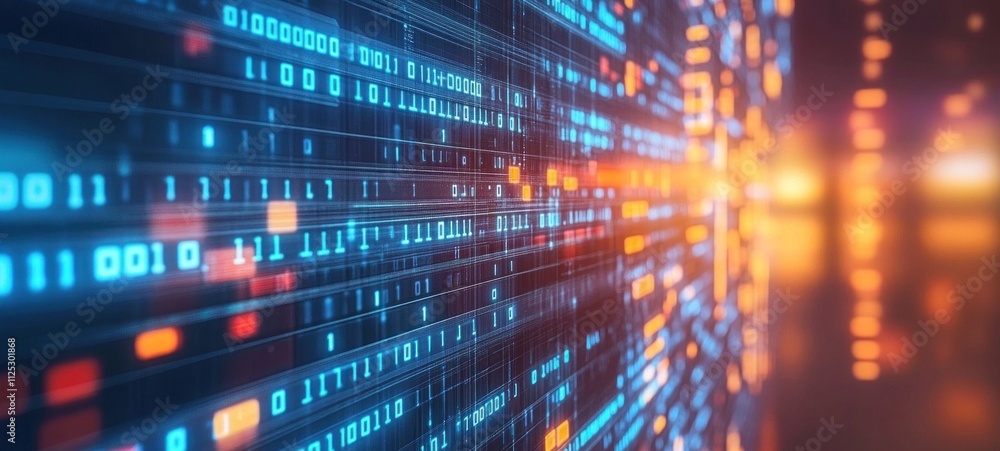 Abstract Digital Data Stream: Binary Code Visualization Abstract Digital Data Stream: Binary Code Visualization