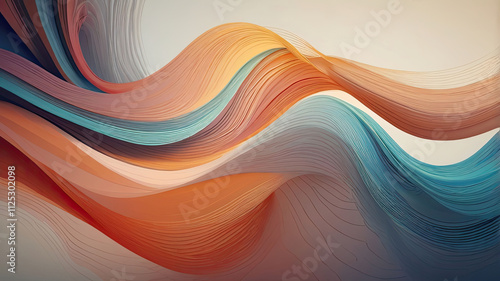 Abstract background with wavy lines photo