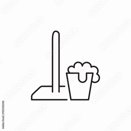 mop bucket foam icon sign vector