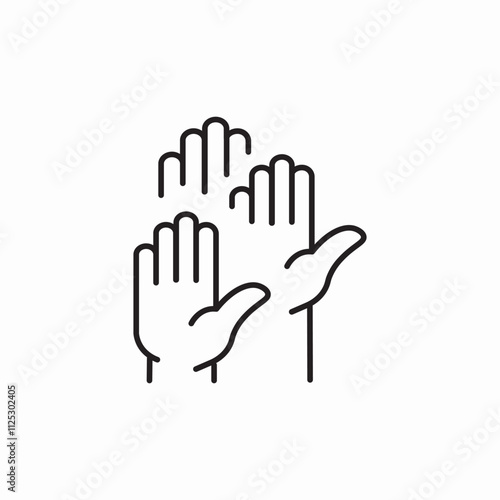 rise hands vote icon sign vector