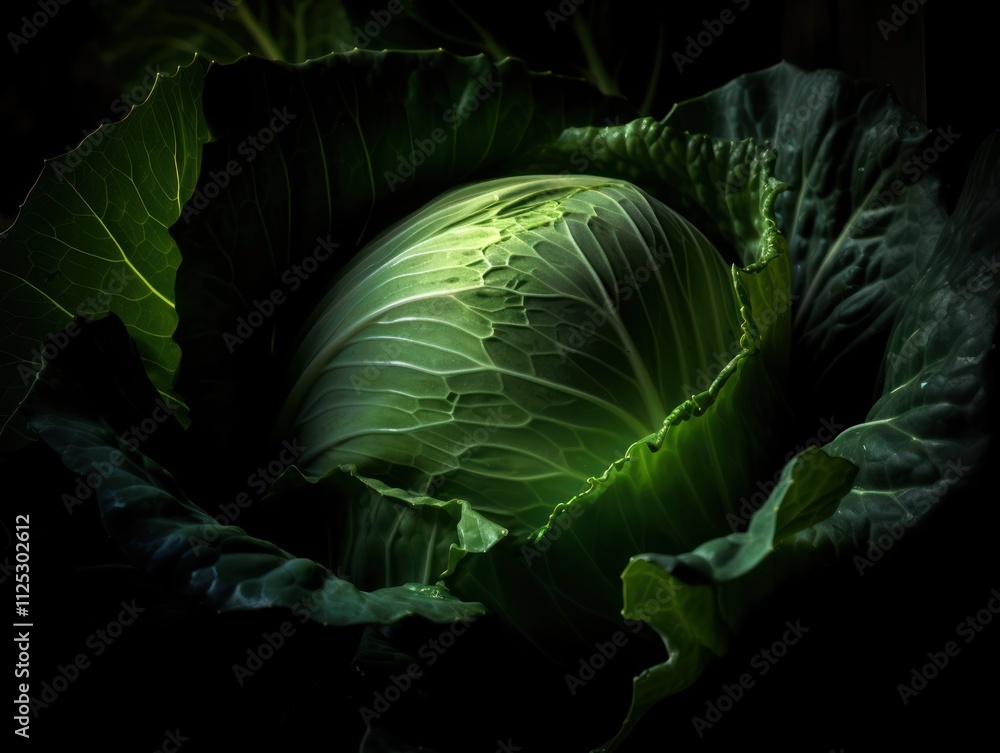 Obraz premium cabbage on a black background