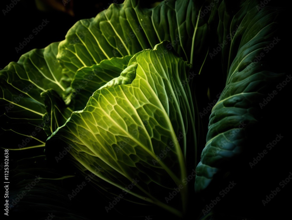 Fototapeta premium cabbage on a black background