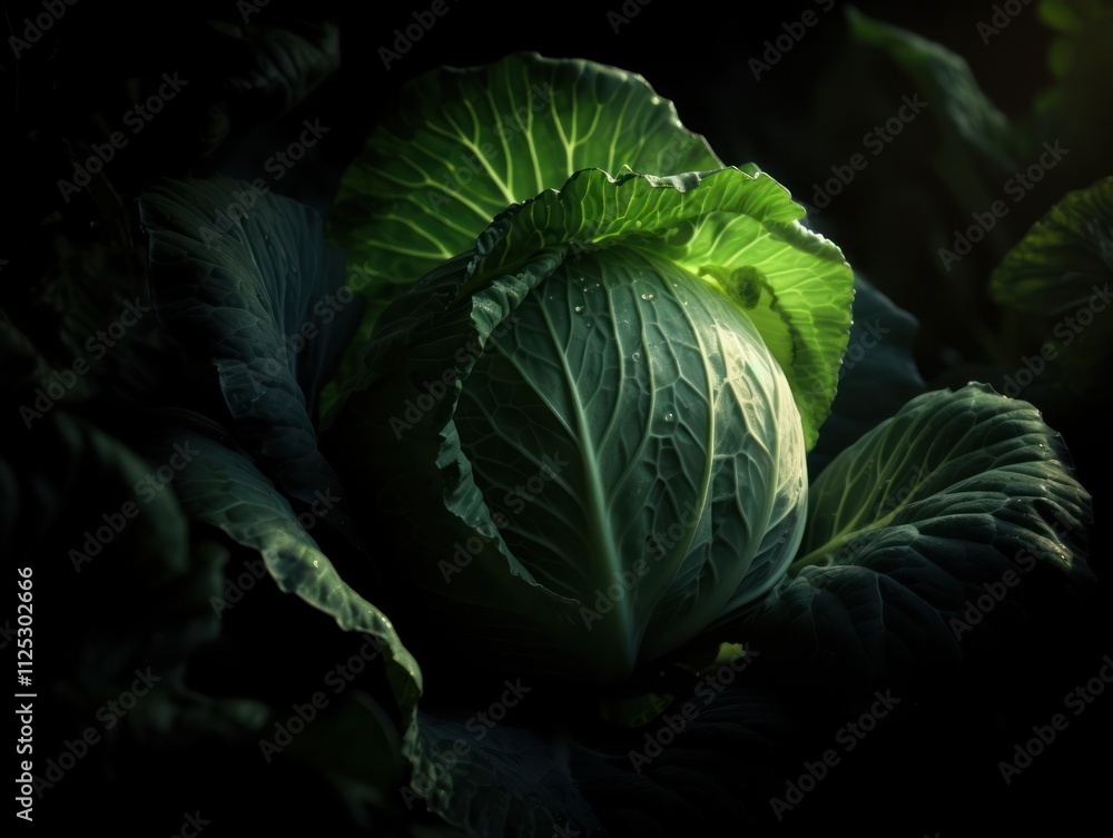 Obraz premium cabbage on a black background
