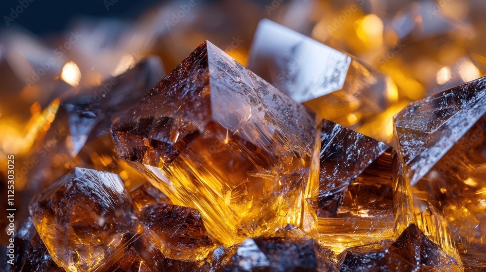 A pile of brown and yellow crystals A pile of brown and yellow crystals