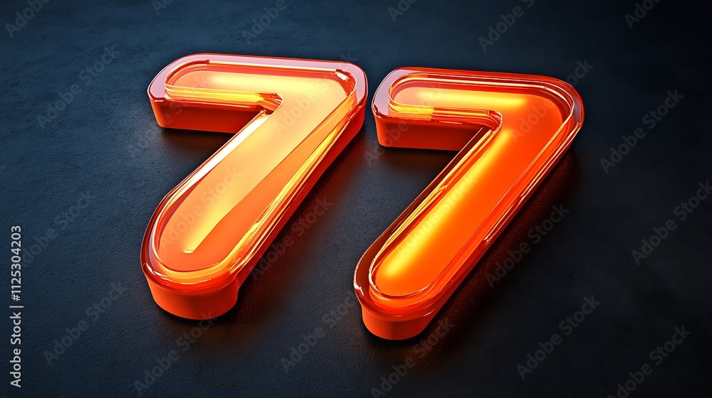 A vibrant 3D number A vibrant 3D number