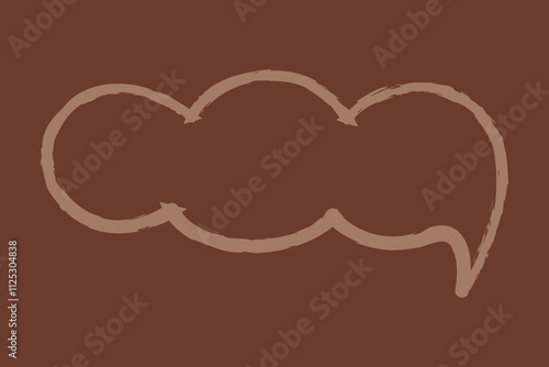 Hand draw cloud shape dialog box color. Doodle clip art illustration. photo