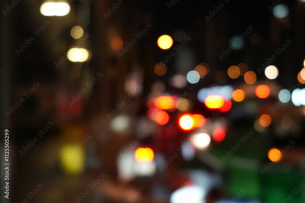 Blur bokeh of traffic light and car on the road. Blur bokeh of traffic light and car on the road.