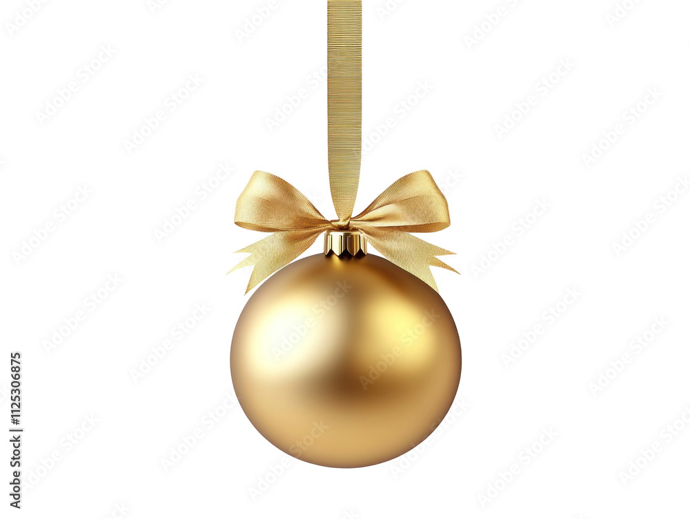 Elegant Gold Christmas Ornament with Ribbon Elegant Gold Christmas Ornament with Ribbon