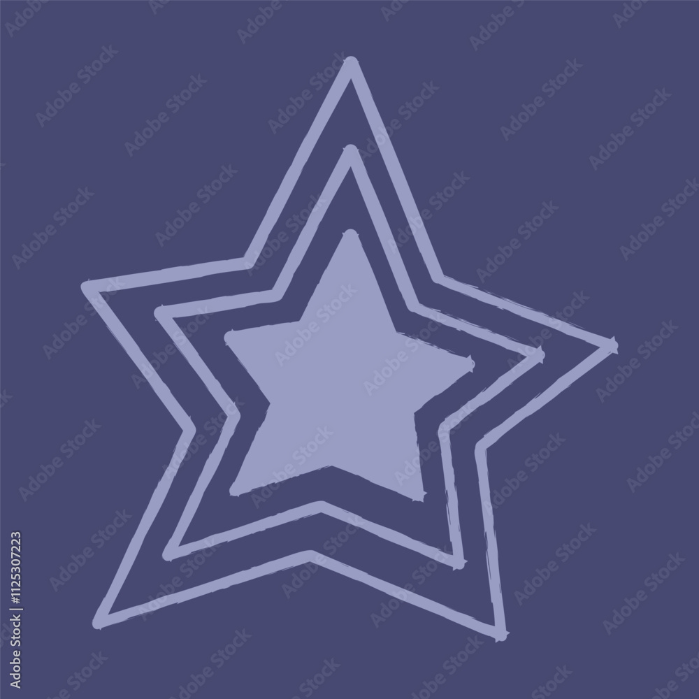 Triple five-pointed star color. Clip art doodle illustration. Triple five-pointed star color. Clip art doodle illustration.