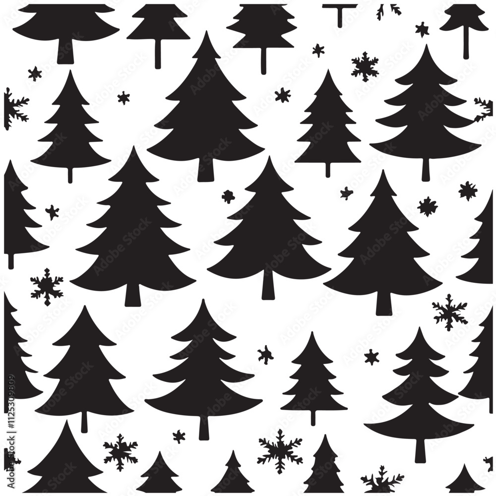Obraz premium a christmas tree silhouette vector illustration