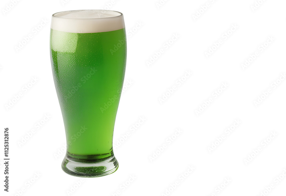 A glass of green soda soft drink Juice isolated Transparent white background Copy Space. A glass of green soda soft drink Juice isolated Transparent white background Copy Space.