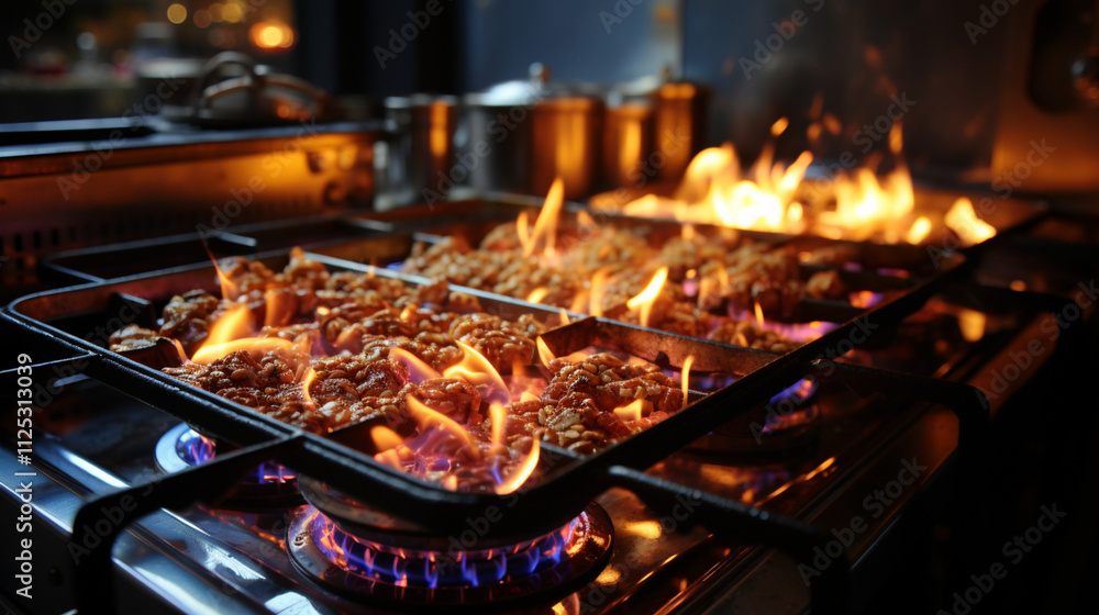 gas burner flame on the gas stove, gas consumption by the population, gas burner flame on the gas stove, gas consumption by the population,