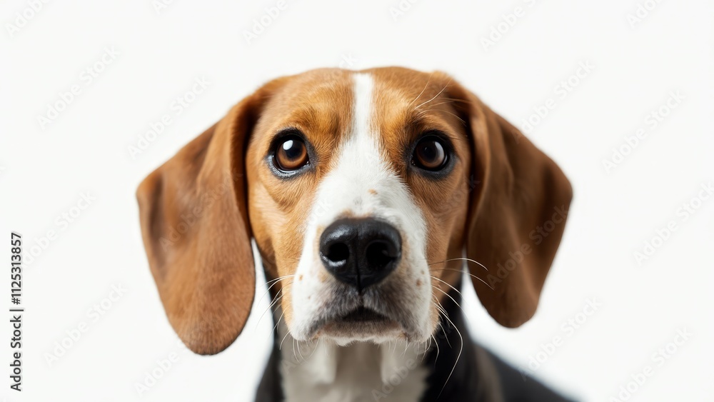 A close up of a beagle dog looking at the camera A close up of a beagle dog looking at the camera