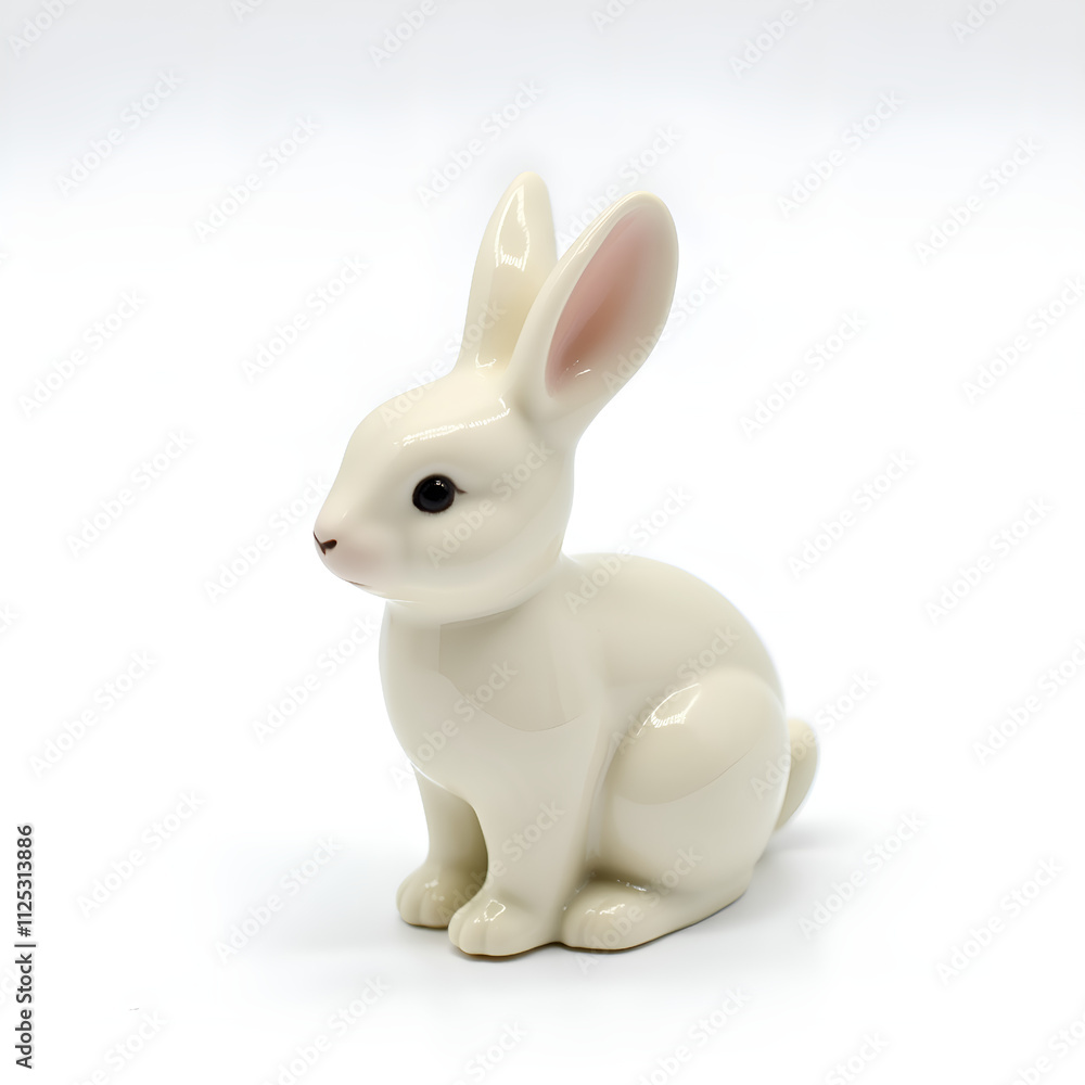 Elegant white bunny sculpture a timeless addition to home decor and design, photography of still life concept. Elegant white bunny sculpture a timeless addition to home decor and design, photography of still life concept.