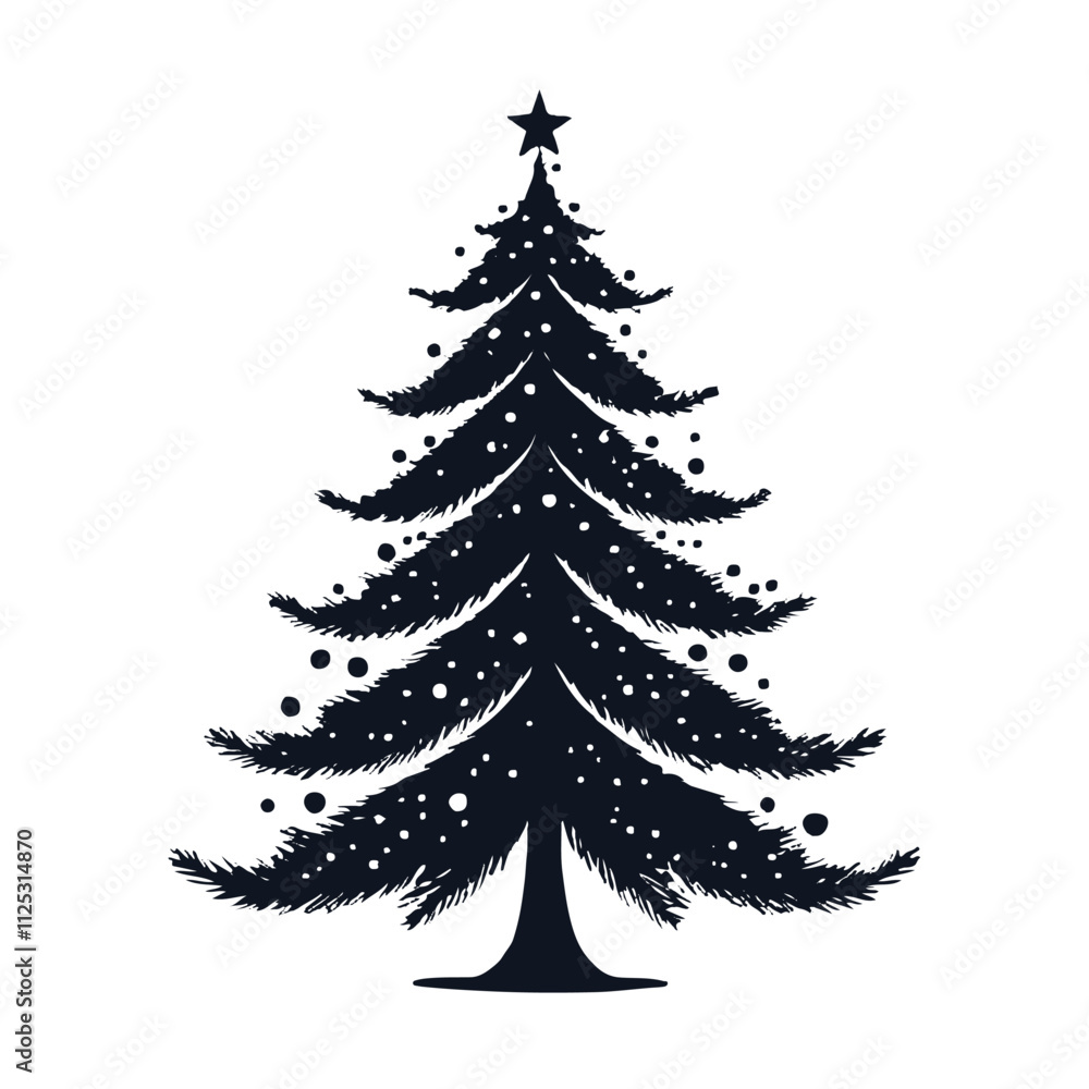 Obraz premium a christmas tree silhouette vector illustration