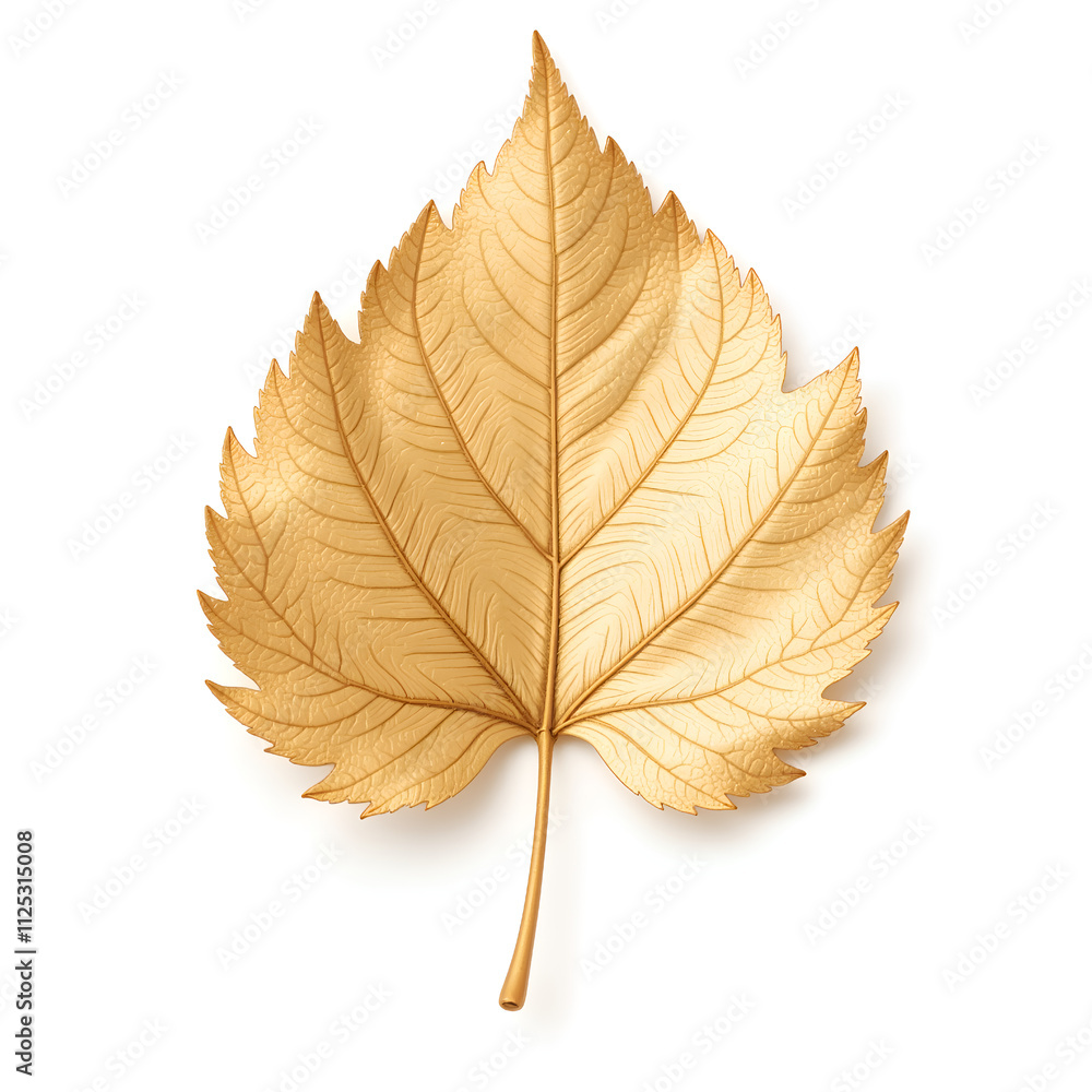 Fototapeta premium A beautifully crafted gold leaf emblem with intricate detailing and smooth finish, 3d modeling of realistic rendering concept.