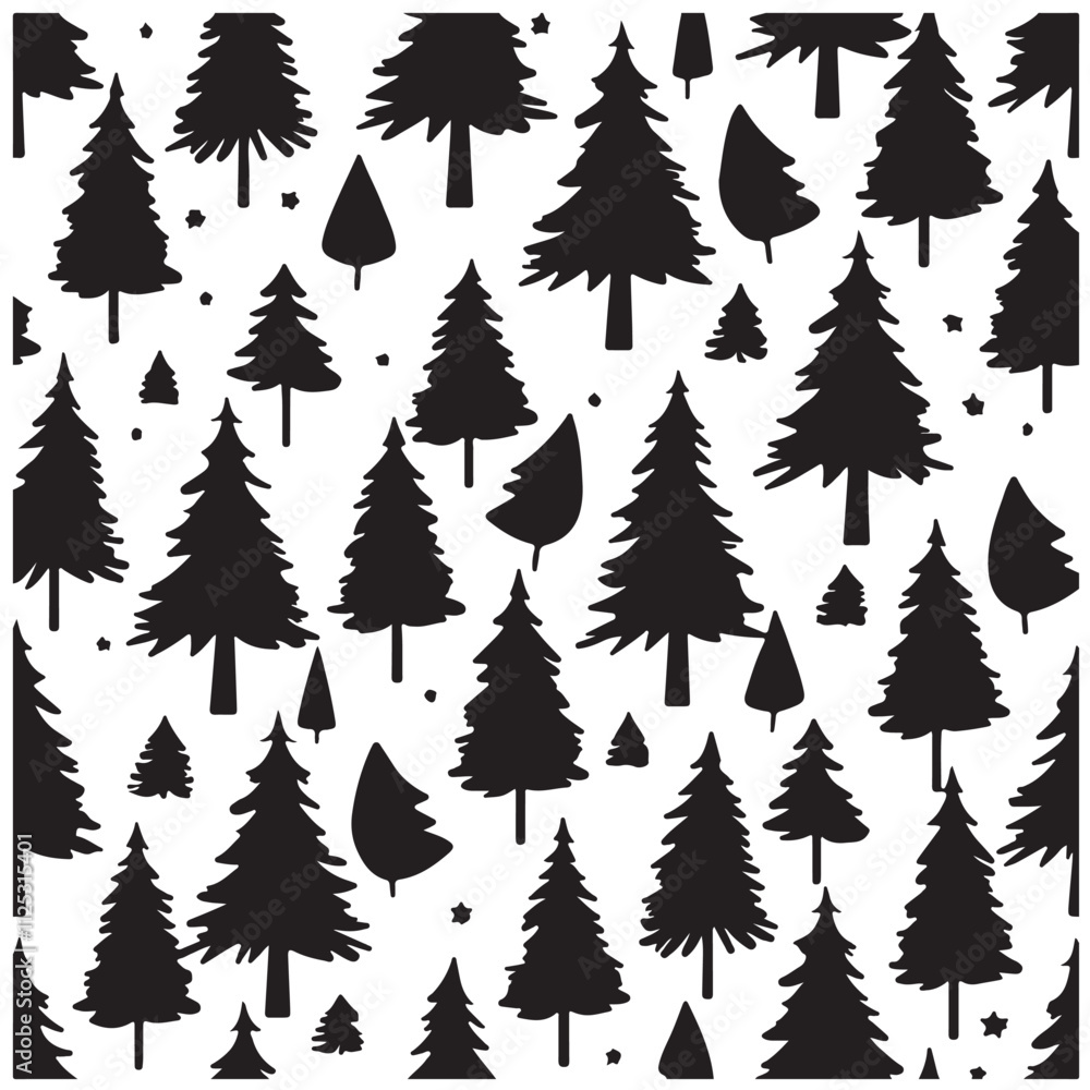 Fototapeta premium a christmas tree silhouette vector illustration