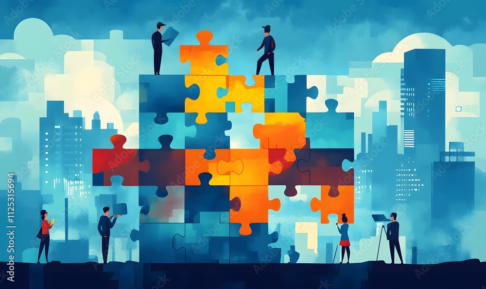 Build your way to success. Putting together a puzzle of success. Vector illustration design,
Build your way to success. Putting together a puzzle of success. Vector illustration design,