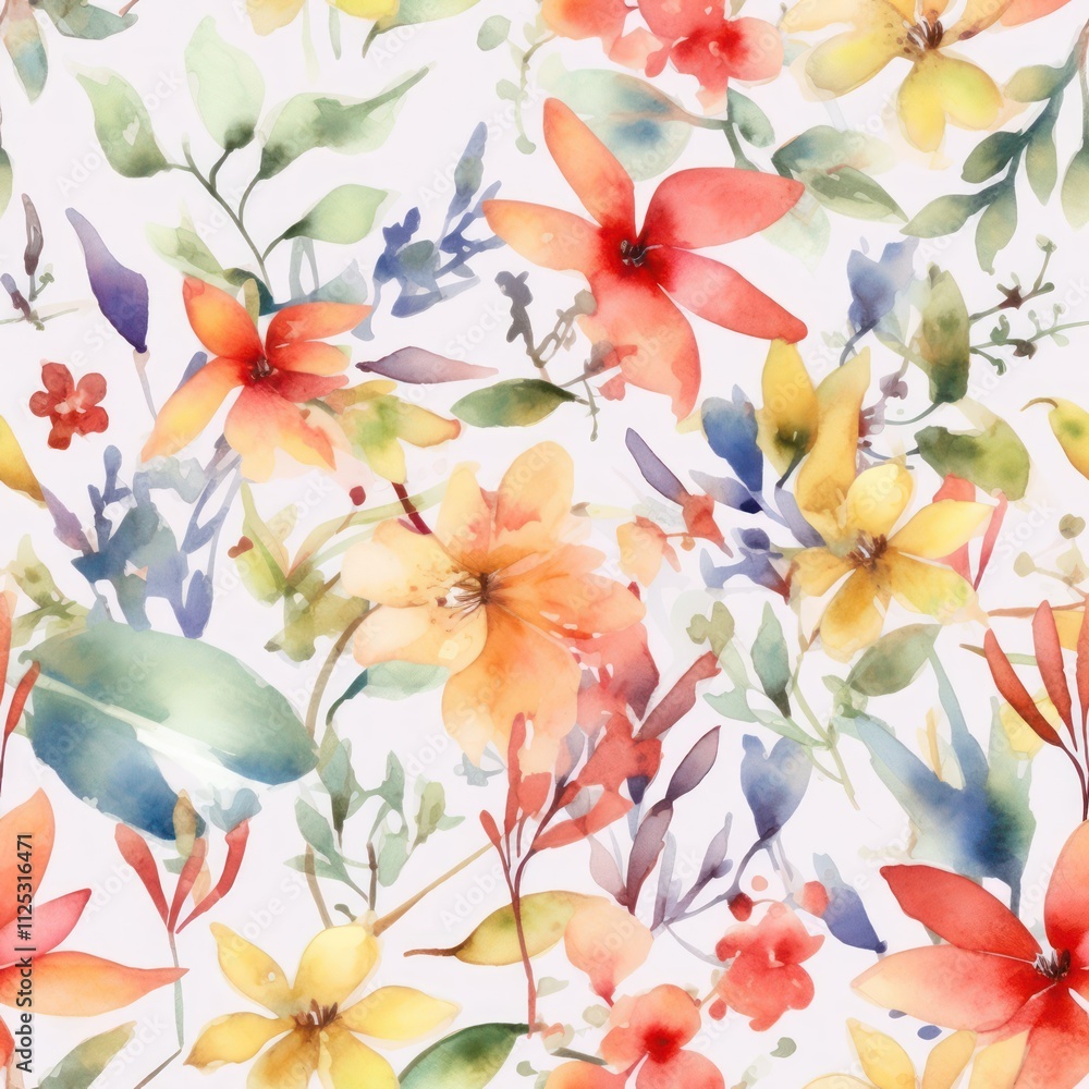 Obraz premium seamless pattern flower watercolor pastel colors, gift wrapping paper