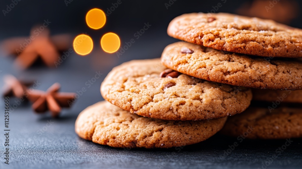 Close up of oatmeal cookies on the table Close up of oatmeal cookies on the table