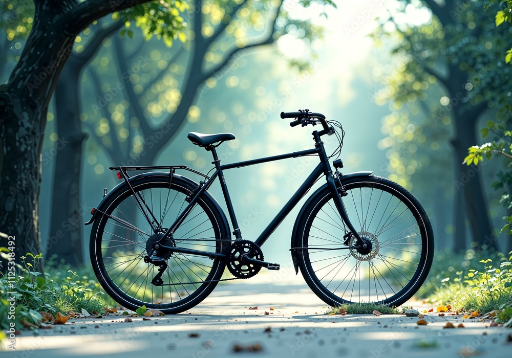 Fototapeta premium Minimalistic flat illustration of a bicycle with low saturation colors