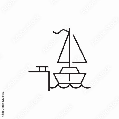 boat docking icon sign vector