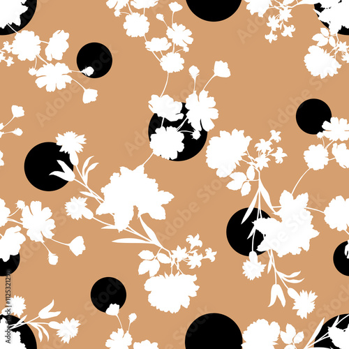 Seamless abstract floral pattern. Vector Illustration.