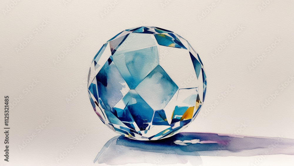 Fototapeta premium White Crystal Ball Watercolor 