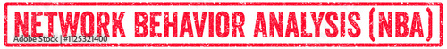 Network Behavior Analysis (NBA) Stamp Transparent Seal, Red Grunge Network Behavior Analysis (NBA) Word Rubber Stamp Seal
