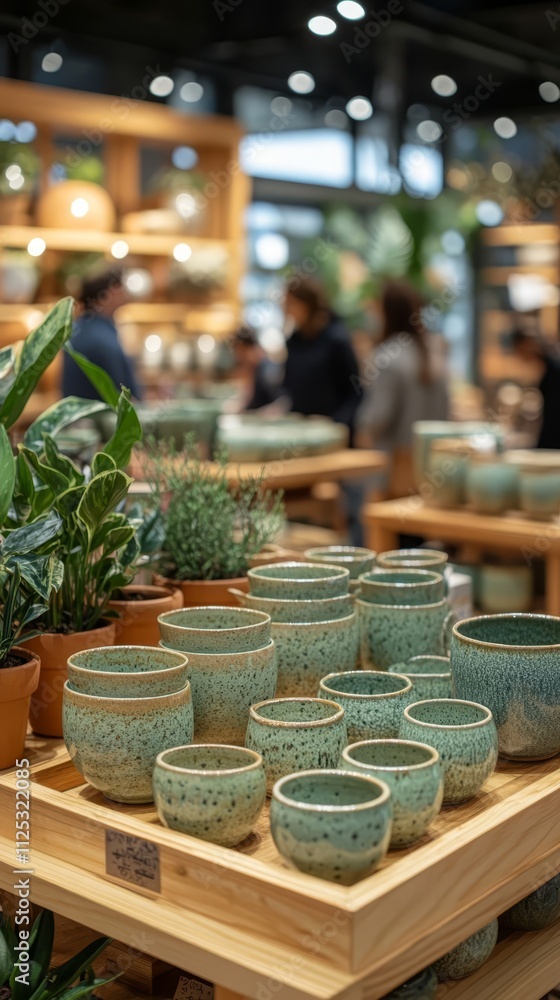 Handmade ceramic planters display. Handmade ceramic planters display.