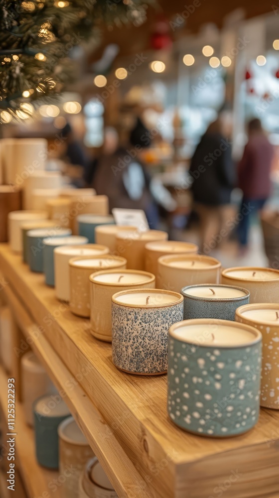 Display of aromatic candles. Display of aromatic candles.