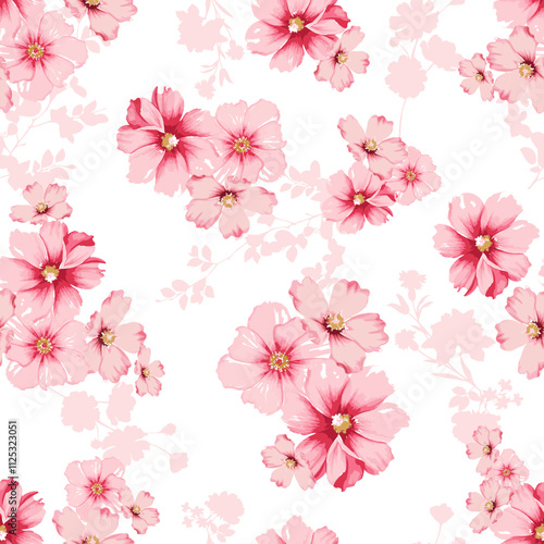 Seamless decorative floral pattern. Vector Illustration.
