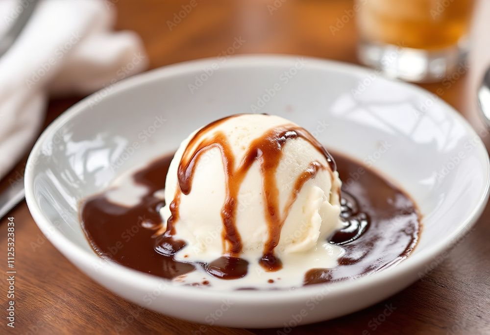 A photo of a chocolate lava dessert with ice cream A photo of a chocolate lava dessert with ice cream