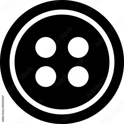 Sewing Buttons black flat sketch icon . Decorative buttons for fasteners dresses garments Jeans Clothing and Accessories vector isolated on transparent background.