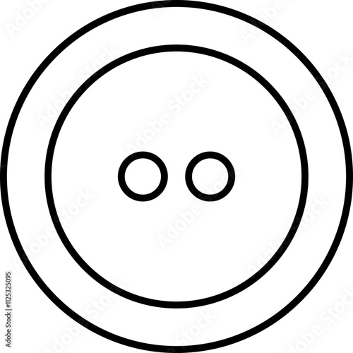 Sewing Buttons black line sketch icon. Decorative buttons for fasteners dresses garments Jeans Clothing and Accessories vector isolated on transparent background.
