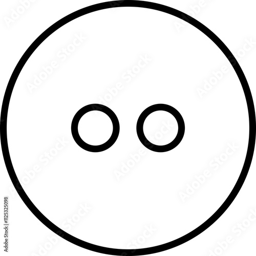 Sewing Buttons black line sketch icon. Decorative buttons for fasteners dresses garments Jeans Clothing and Accessories vector isolated on transparent background.