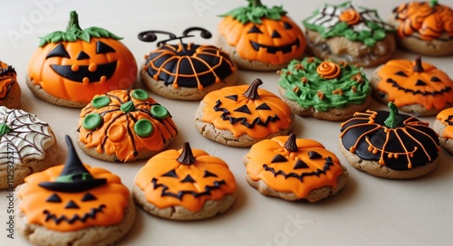 Spooky Halloween Treats: Pumpkin Cookies, Ghostly Biscuits, and Jack-o'-lantern Cakes