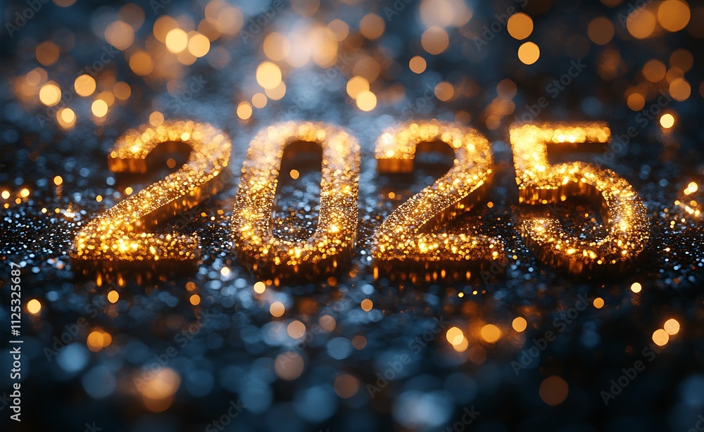 Happy New Year 2025 Made Out of Gold Sparkles.
Happy New Year 2025 Made Out of Gold Sparkles.