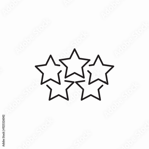 five stars rate icon sign vector