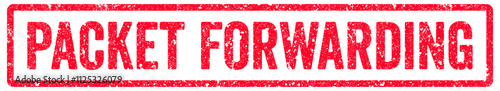 Packet Forwarding Stamp Transparent Seal, Red Grunge Packet Forwarding Word Rubber Stamp Seal