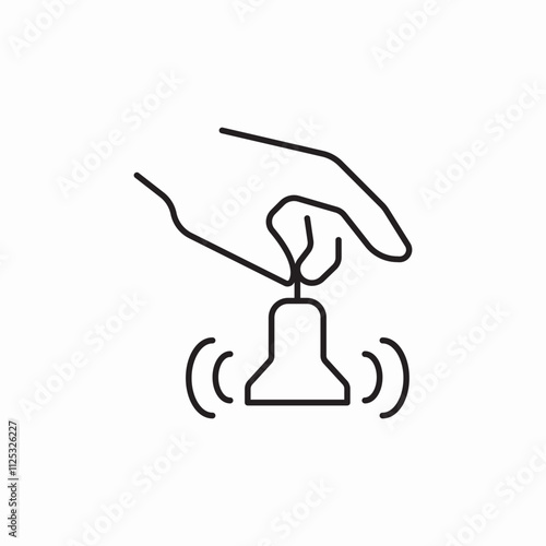 hand bell ring icon sign vector