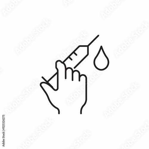 injection hand syringe icon sign vector