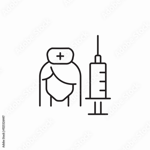 nurse injection icon sign vector