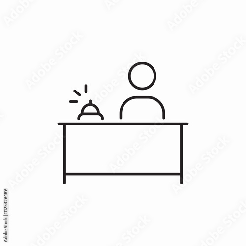 reception desk icon sign vector