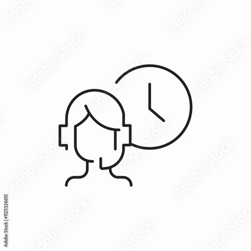 support center time icon sign vector
