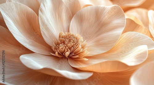 Delicate beige bloom with intricate petal details and soft textures photo